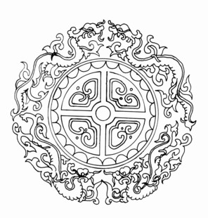 传统中式龙纹圆形图案