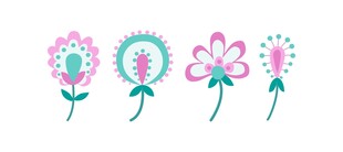 粉绿花卉素材