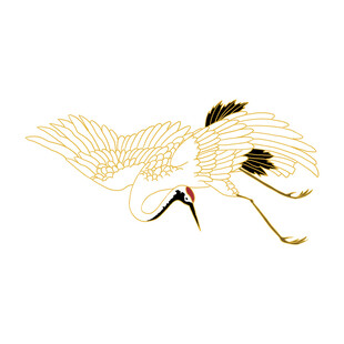 金色仙鹤图案