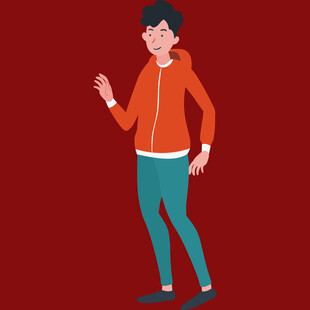 活力男子挥手示意