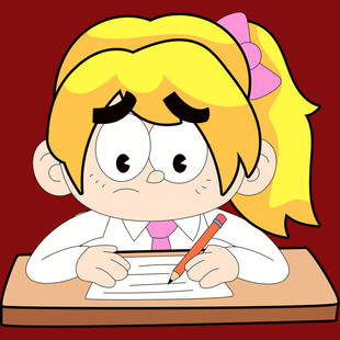 女孩专注伏案书写