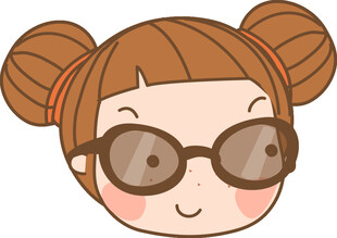戴眼镜的双马尾卡通女孩