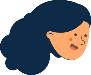 卡通风格女性侧面头像