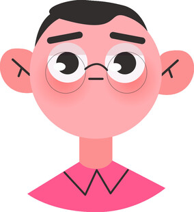 卡通风格的搞怪男子形象