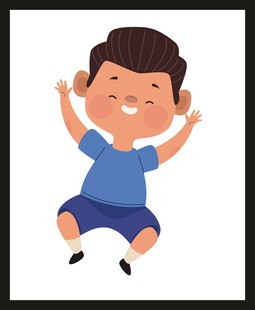 跳跃的快乐小男孩
