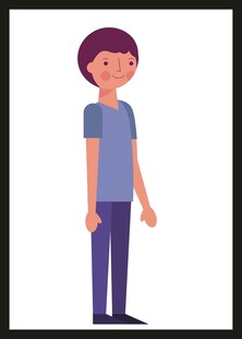 站立的卡通男孩形象