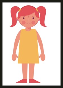 穿黄裙的双马尾小女孩