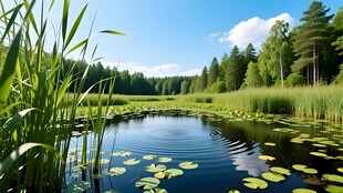 宁静湖畔风光