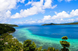 美丽海岛蓝色海景风光