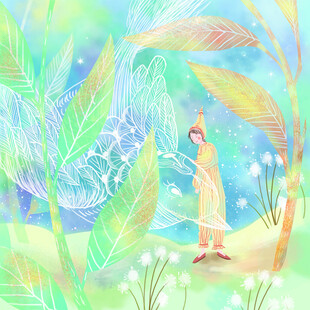 夏日海边的梦幻漫步