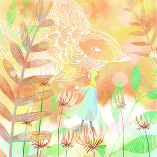 梦幻植物水彩插画