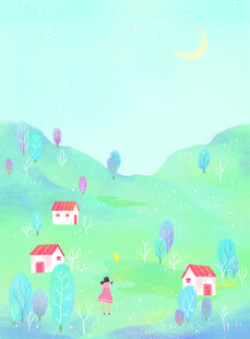 乡村田园风景插画