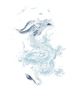 水墨风格飞龙图案
