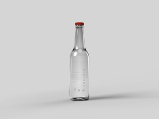 透明玻璃瓶配红色瓶盖