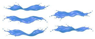 蓝色水浪素材