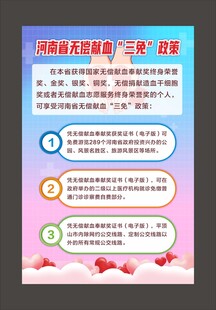 河南省无偿献血三免政策