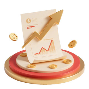 金融增长图表与金币元素