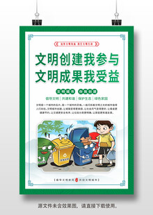 创建文明城市挂画海报