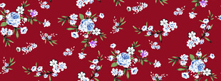 印花 撇丝 花朵 