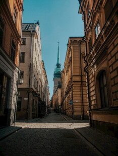 古老街道的欧式建筑风景