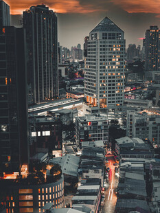 城市黄昏夜景繁华景象