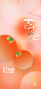 霜降节气海报插画