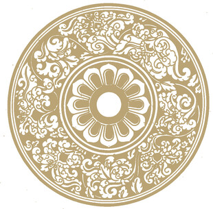 古典金色圆形花纹图案