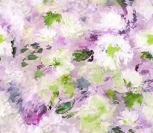 梦幻紫绿花卉抽象艺术画