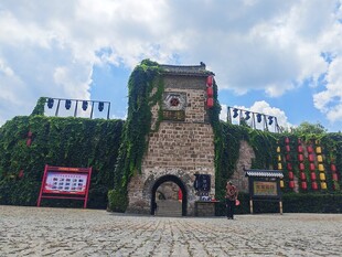 古墙绿植环绕的独特景观