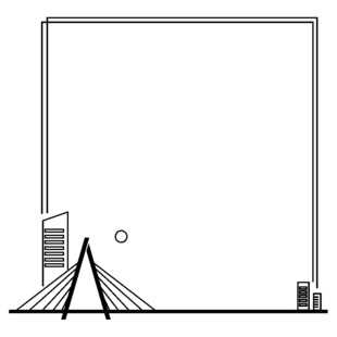 简约几何建筑线条插画