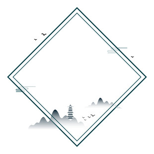 中式山水边框图案设计