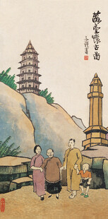 古寺僧人图
