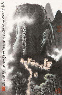 水墨山水间的静谧村落