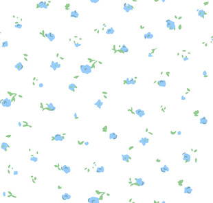 蓝花绿叶简约碎花图案