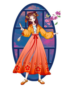 古典装扮女子优雅起舞