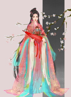 古风飘逸彩色汉服美女