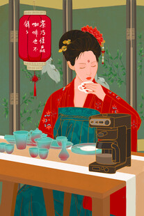 古风女子专注制作中式糕点