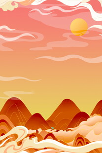 夕阳下的山海奇幻景观