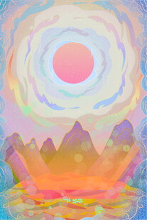 梦幻日出下的山峦景观
