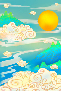 梦幻云海中的灿烂朝阳
