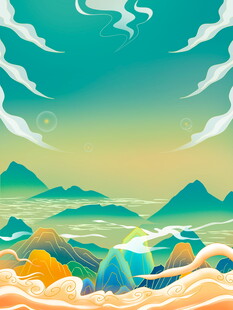 梦幻山海云海风景图