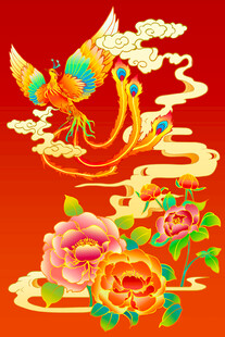 凤凰牡丹祥瑞图