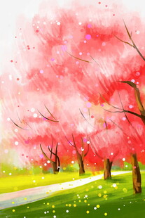 春日烂漫樱花林美景