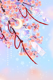 梦幻樱花枝浪漫春日景