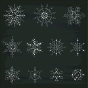 精美多样雪花图案集合