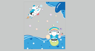 童趣海洋主题卡通插画