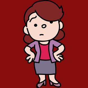 卡通女士双手叉腰形象
