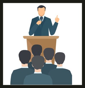 演讲者在台上进行演讲