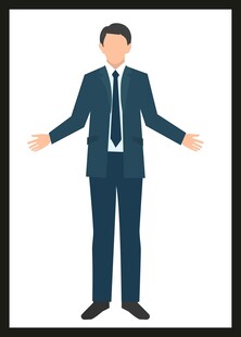 商务男士展开双臂姿态