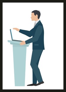 商务人士演讲展示笔记本